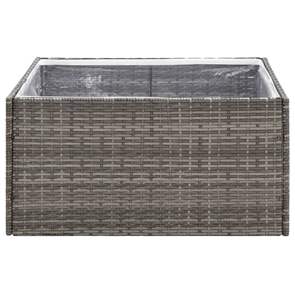 Plantenbak Poly Rattan 80 x 80 x 40 cm Grijs
