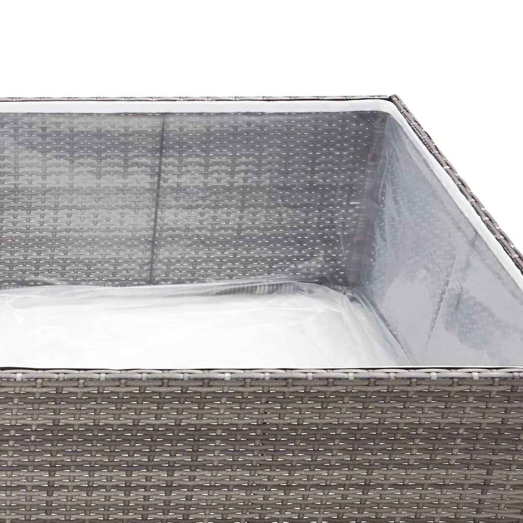 Plantenbak Poly Rattan 80 x 80 x 40 cm Grijs
