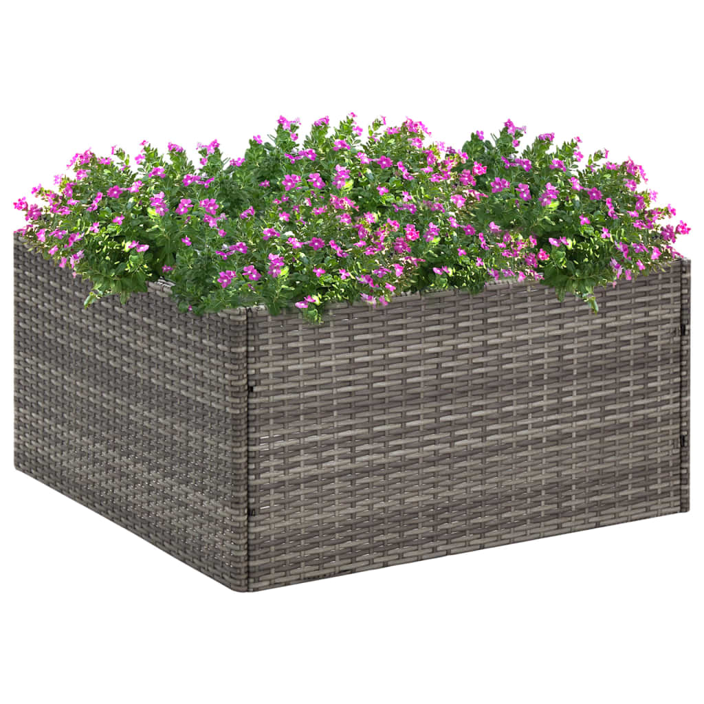 Plantenbak Poly Rattan 80 x 80 x 40 cm Grijs
