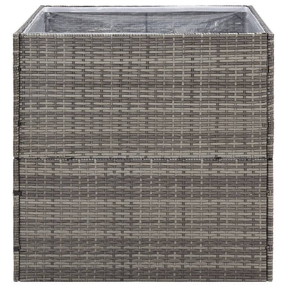 Plantenbak Poly Rattan 80 x 80 x 80 cm Grijs