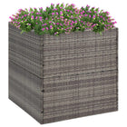 Planter 80x80x80 cm poly rattan grey