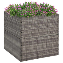 Plantenbak Poly Rattan 80 x 80 x 80 cm Grijs