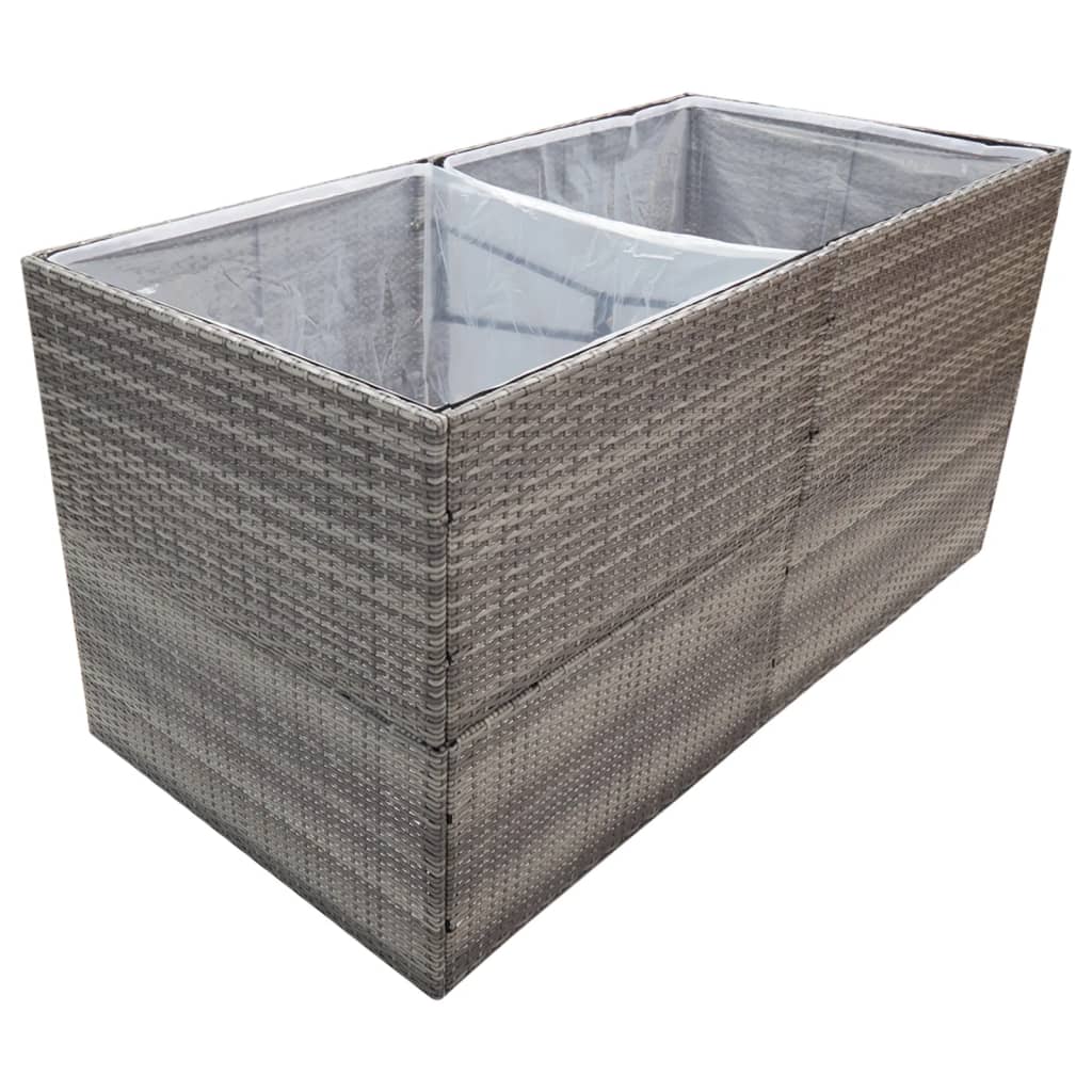 Plantenbak Poly Rattan 157 x 80 x 80 cm Grijs