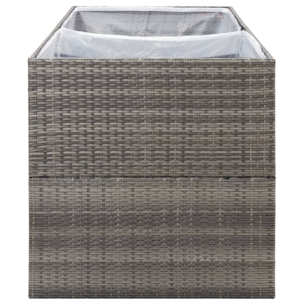 Plantenbak Poly Rattan 157 x 80 x 80 cm Grijs