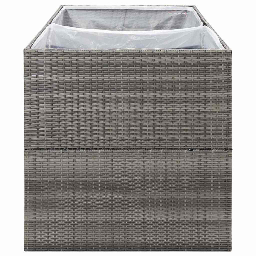 Plantenbak 157x80x80 cm poly rattan grijs