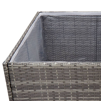 Plantenbak Poly Rattan 157 x 80 x 80 cm Grijs