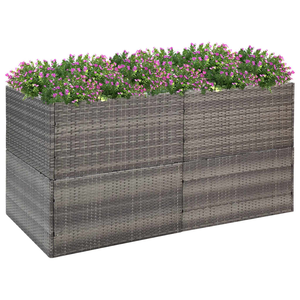 Plantenbak Poly Rattan 157 x 80 x 80 cm Grijs