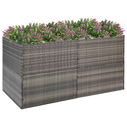 Plantenbak Poly Rattan 157 x 80 x 80 cm Grijs