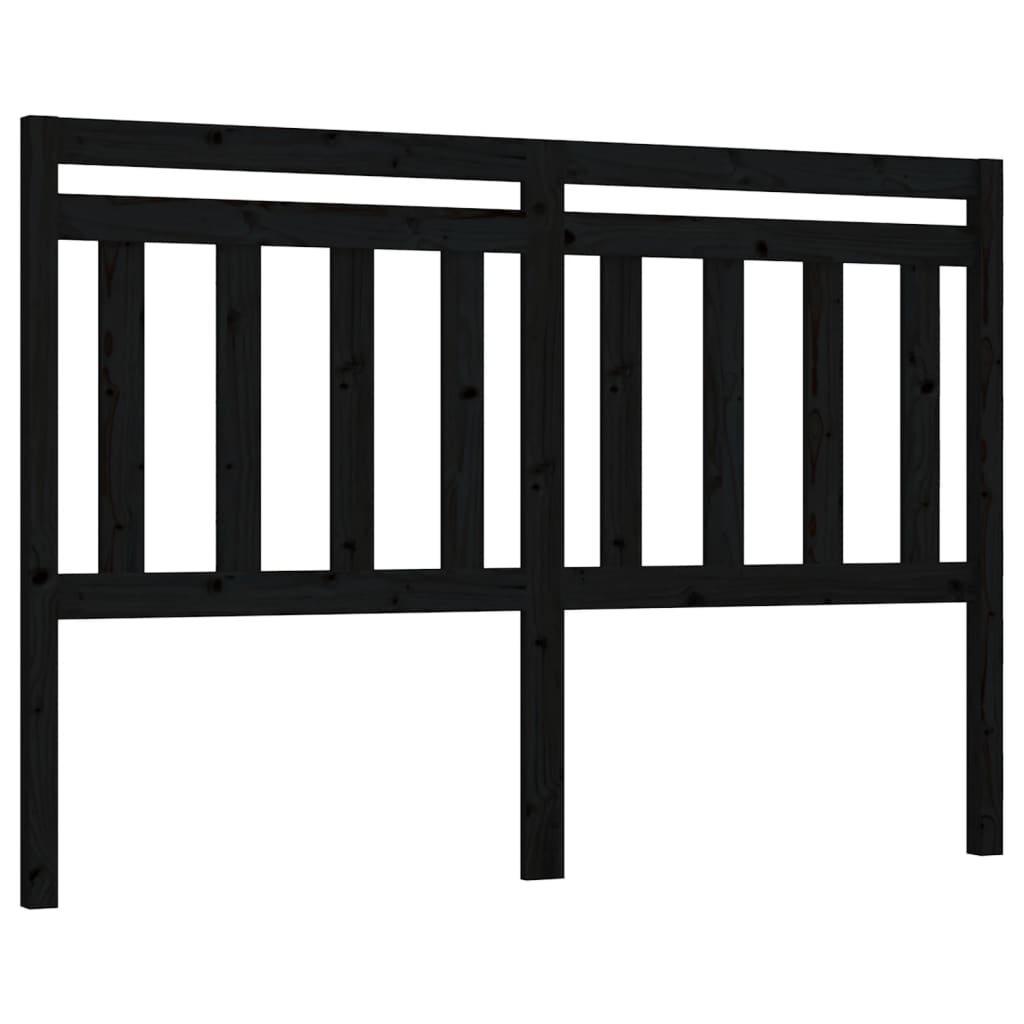 Hoofdbord 46X4X00 Cm Massief Grenenhout 146 x 100 cm Zwart