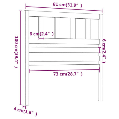 Hoofdbord 8X4X00 Cm Massief Grenenhout 81 x 100 cm Grijs