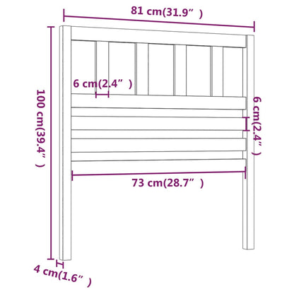Hoofdbord 8X4X00 Cm Massief Grenenhout 81 x 100 cm Zwart