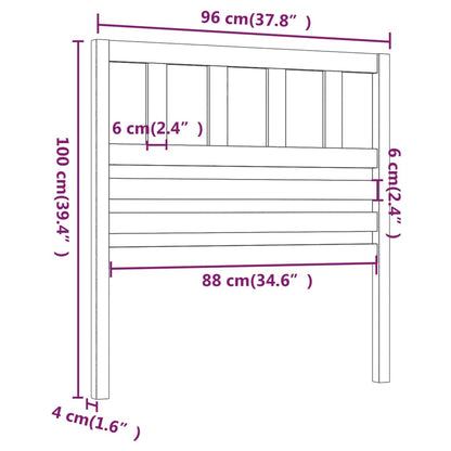 Hoofdbord 96X4X00 Cm Massief Grenenhout 96 x 100 cm Zwart
