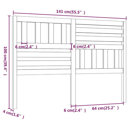 Hoofdbord 4X4X00 Cm Massief Grenenhout 141 x 100 cm Honingbruin