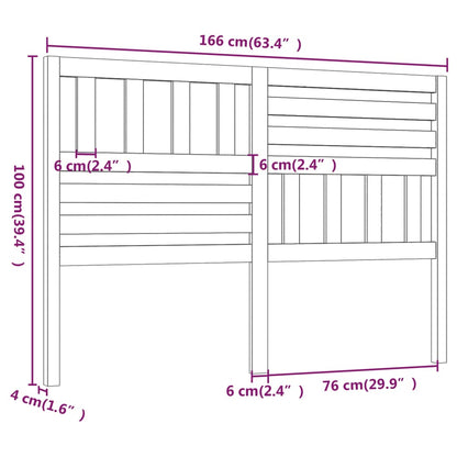 Hoofdbord 66X4X00 Cm Massief Grenenhout 166 x 100 cm Zwart