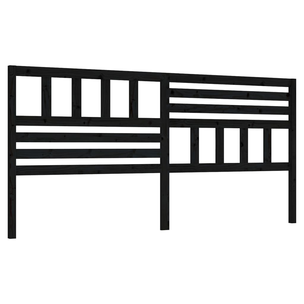 Hoofdbord 206X4X00 Cm Massief Grenenhout 206 x 100 cm Zwart