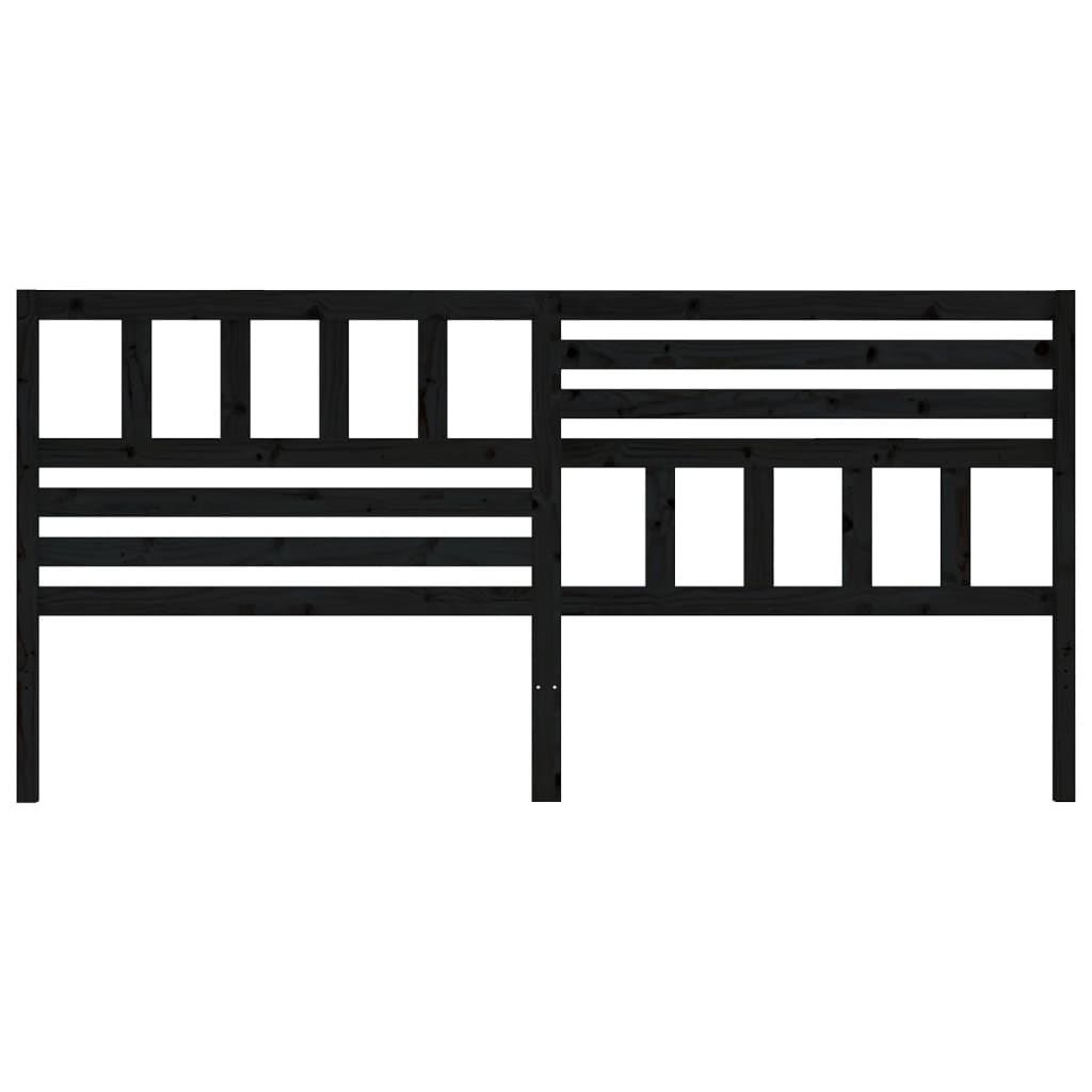 Hoofdbord 206X4X00 Cm Massief Grenenhout 206 x 100 cm Zwart