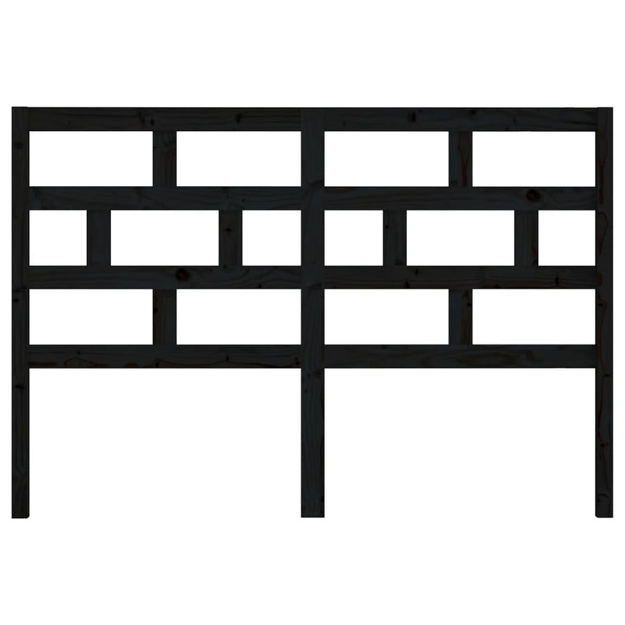 Hoofdbord 26X4X00 Cm Massief Grenenhout 126 x 100 cm Zwart