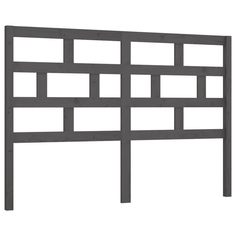 Hoofdbord 4X4X00 Cm Massief Grenenhout 141 x 100 cm Grijs