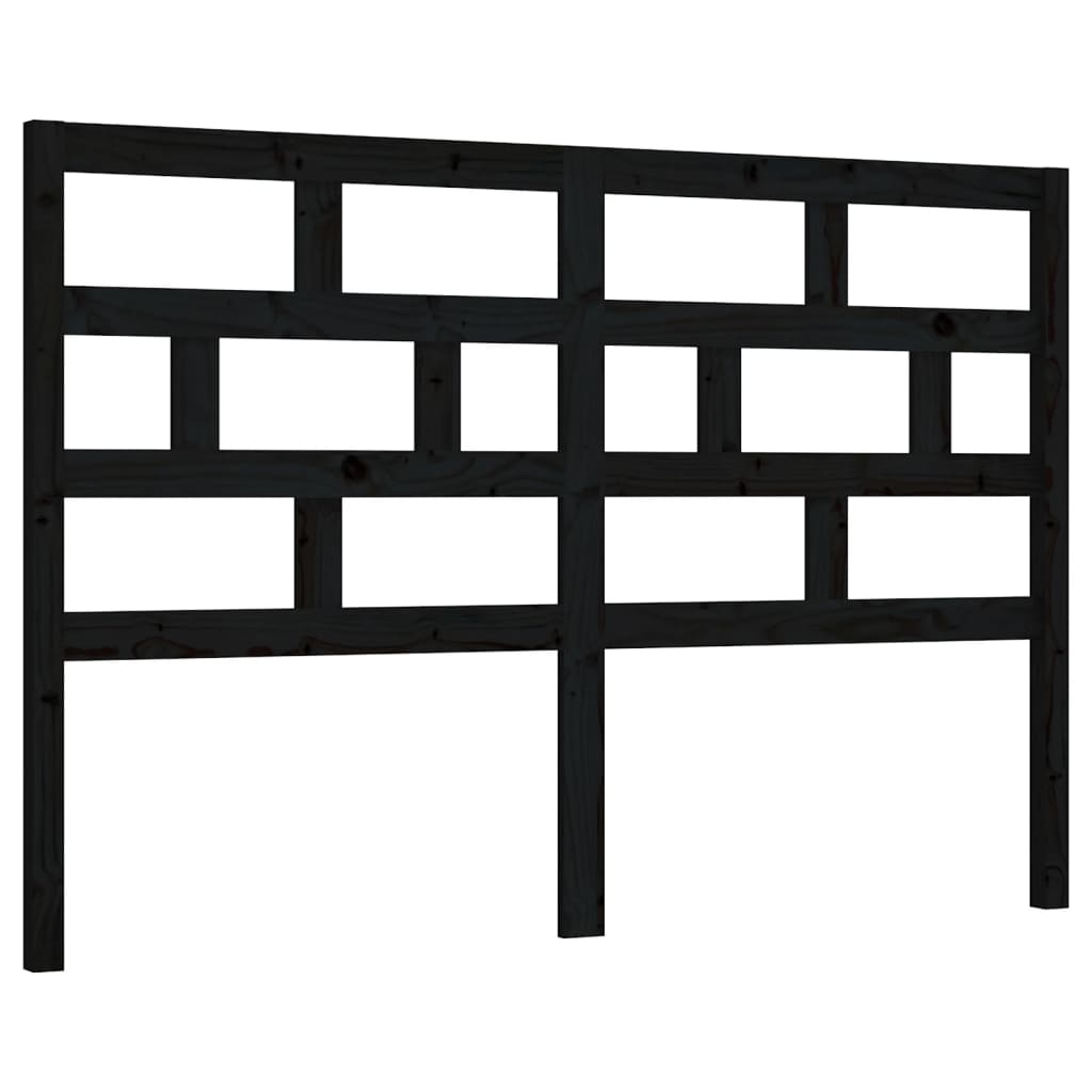 Hoofdbord 4X4X00 Cm Massief Grenenhout 141 x 100 cm Zwart