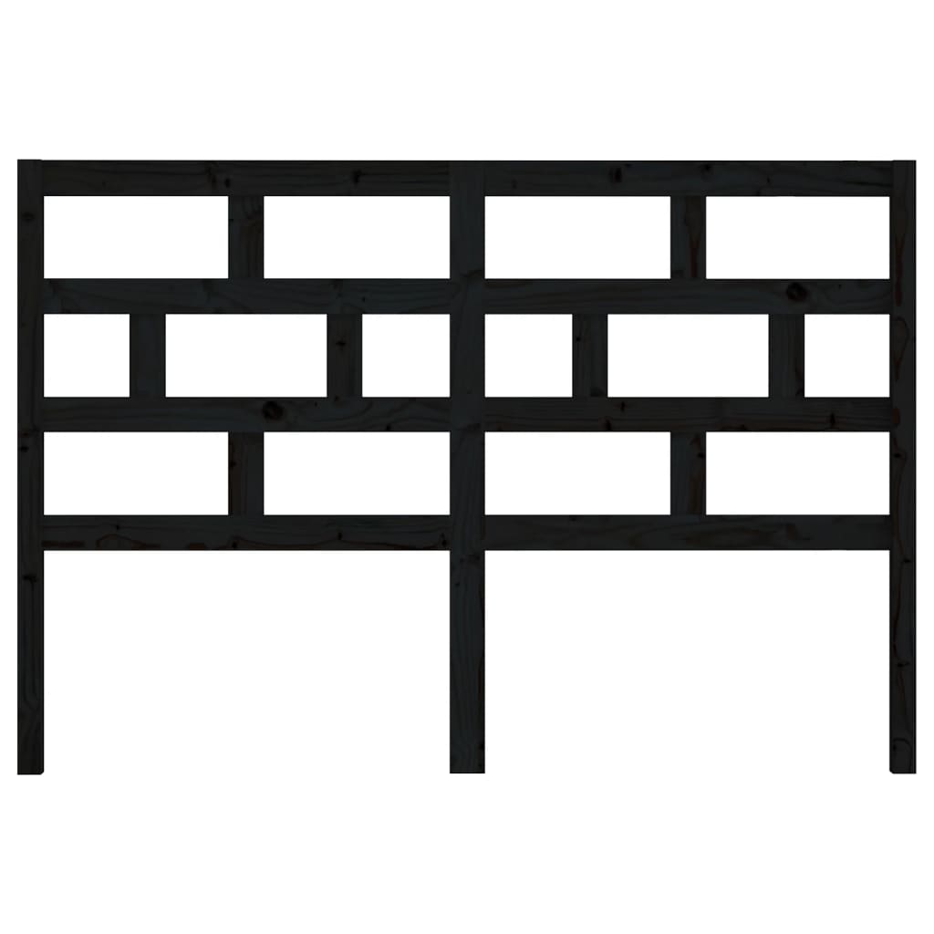 Hoofdbord 4X4X00 Cm Massief Grenenhout 141 x 100 cm Zwart