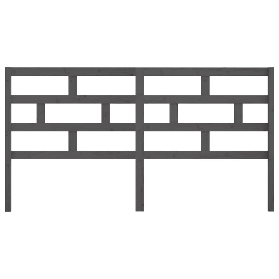 Hoofdbord 206X4X00 Cm Massief Grenenhout 206 x 100 cm Grijs