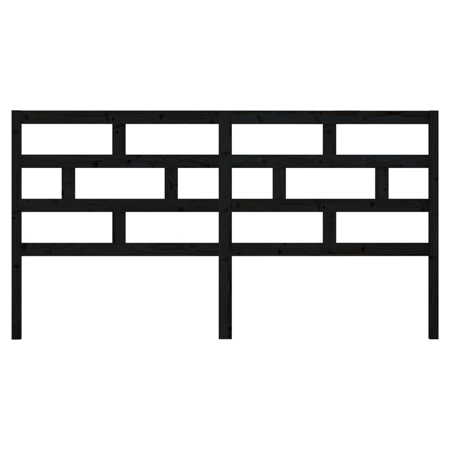Hoofdbord 206X4X00 Cm Massief Grenenhout 206 x 100 cm Zwart