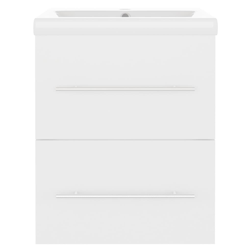 Wastafelkast Met Ingebouwde Wastafel Bewerkt Hout Wit 41 x 38.5 x 48 cm zonder kraan