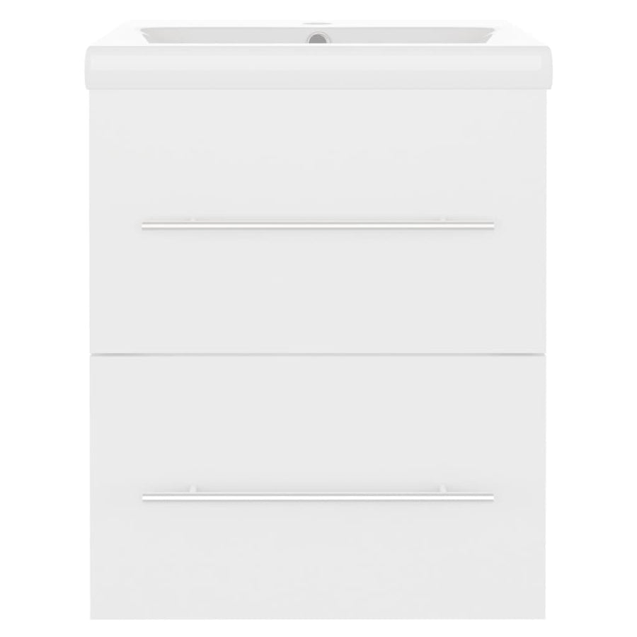 Wastafelkast Met Ingebouwde Wastafel Bewerkt Hout Wit 41 x 38.5 x 48 cm zonder kraan