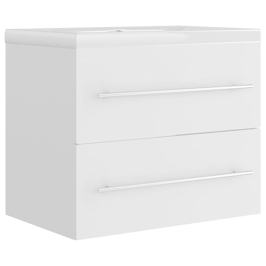 Wastafelkast Met Ingebouwde Wastafel Spaanplaat Wit 60 x 38.5 x 48 cm zonder kraan