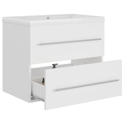 Wastafelkast Met Ingebouwde Wastafel Spaanplaat Wit 60 x 38.5 x 48 cm zonder kraan