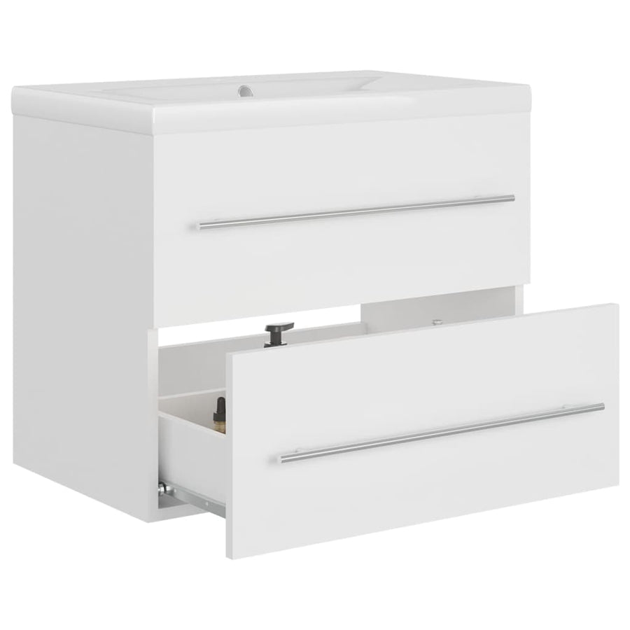 Wastafelkast Met Ingebouwde Wastafel Spaanplaat Wit 60 x 38.5 x 48 cm zonder kraan