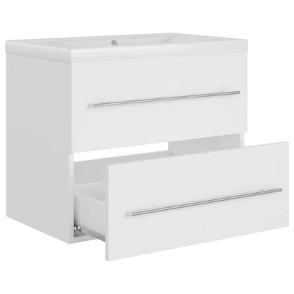 Wastafelkast Met Ingebouwde Wastafel Spaanplaat Wit 60 x 38.5 x 48 cm zonder kraan