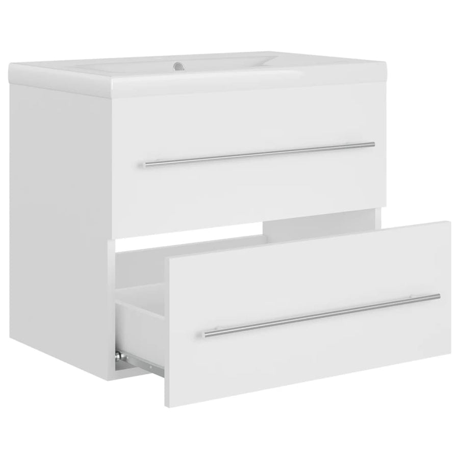 Wastafelkast Met Ingebouwde Wastafel Spaanplaat Wit 60 x 38.5 x 48 cm zonder kraan