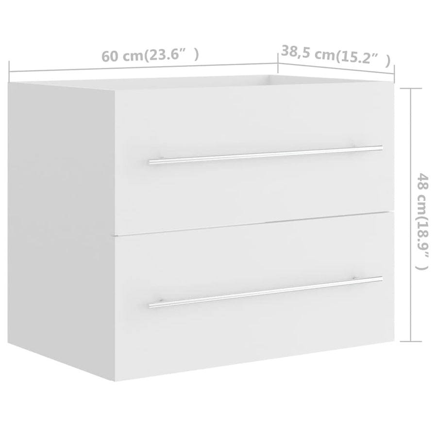 Wastafelkast Met Ingebouwde Wastafel Spaanplaat Wit 60 x 38.5 x 48 cm zonder kraan