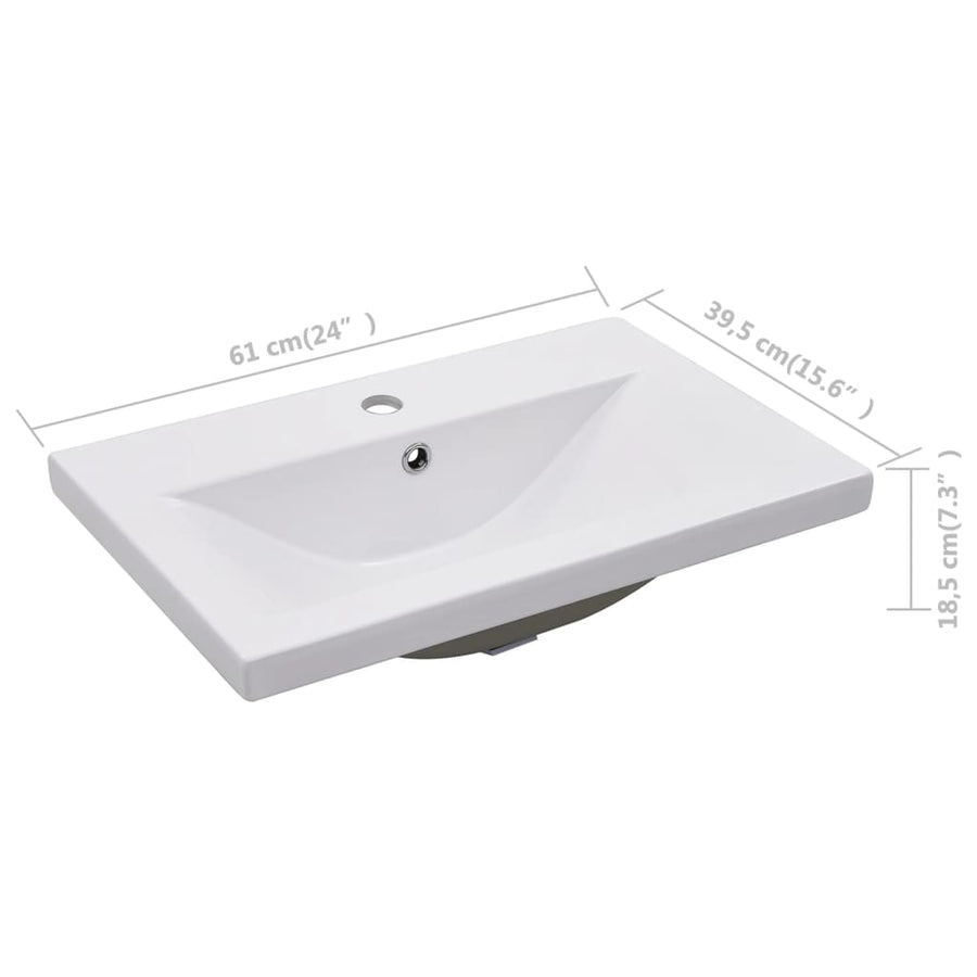 Wastafelkast Met Ingebouwde Wastafel Spaanplaat Wit 60 x 38.5 x 48 cm zonder kraan