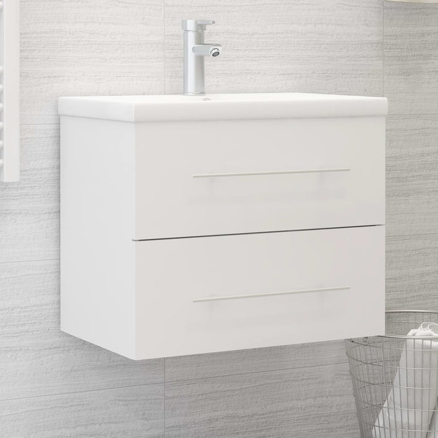 Wastafelkast Met Ingebouwde Wastafel Spaanplaat Wit 60 x 38.5 x 48 cm zonder kraan