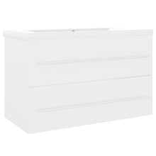 Wastafelkast met ingebouwde wastafel spaanplaat wit