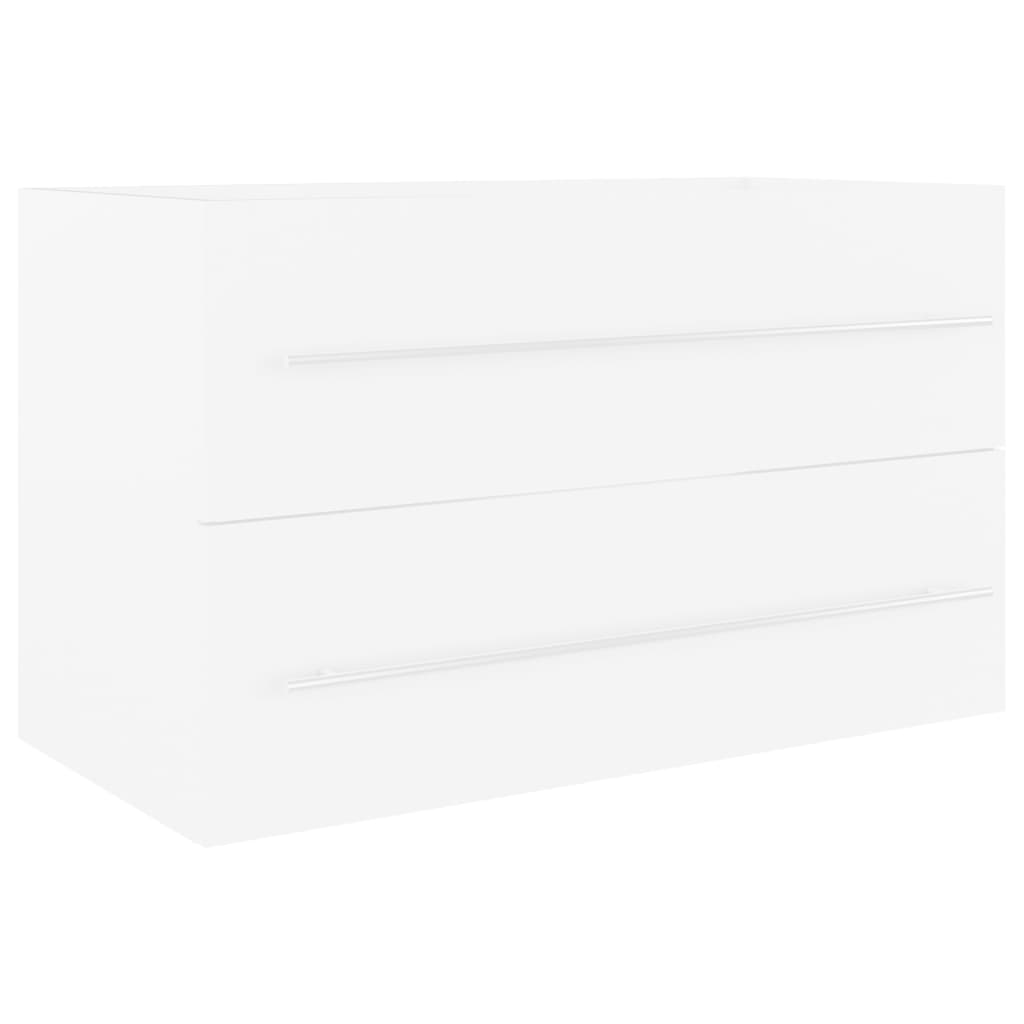 Wastafelkast met ingebouwde wastafel spaanplaat wit