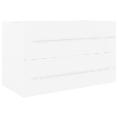 Wastafelkast met ingebouwde wastafel spaanplaat wit