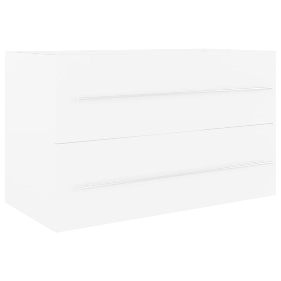 Wastafelkast met ingebouwde wastafel spaanplaat wit