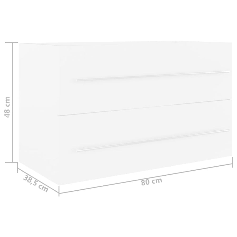 Wastafelkast met ingebouwde wastafel spaanplaat wit