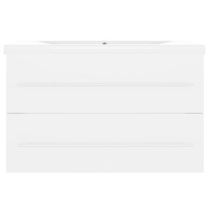 Wastafelkast met ingebouwde wastafel spaanplaat wit