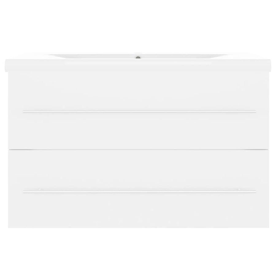 Wastafelkast met ingebouwde wastafel spaanplaat wit