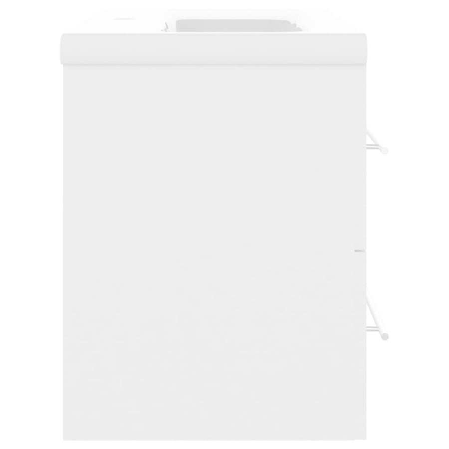 Wastafelkast met ingebouwde wastafel spaanplaat wit