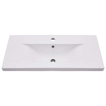 Wastafelkast met ingebouwde wastafel spaanplaat wit