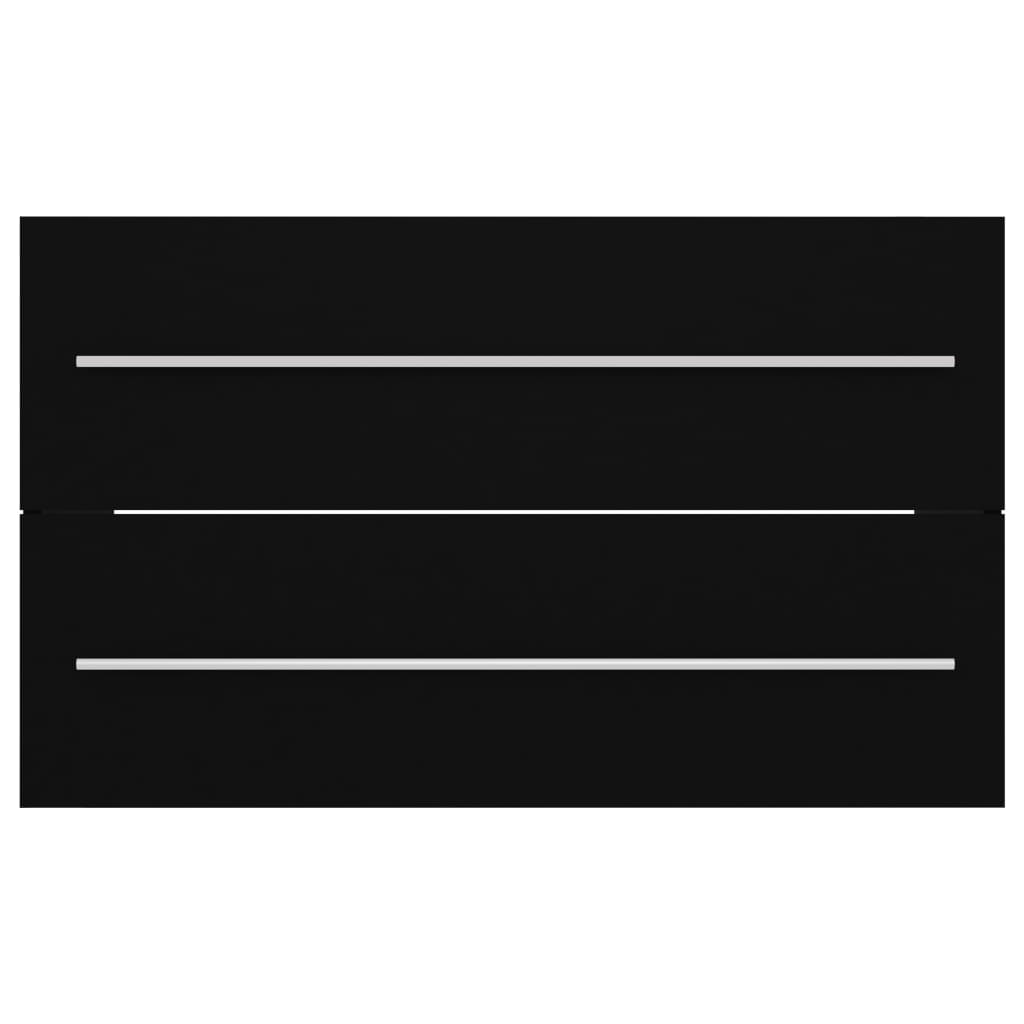 Wastafelkast met ingebouwde wastafel spaanplaat zwart