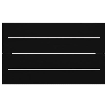 Wastafelkast met ingebouwde wastafel spaanplaat zwart