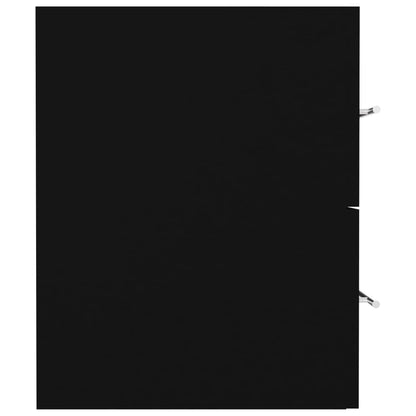 Wastafelkast met ingebouwde wastafel spaanplaat zwart