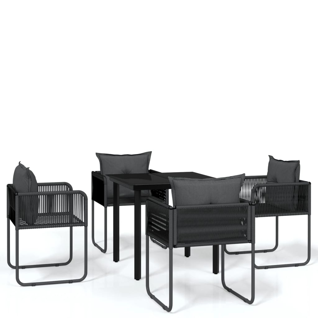 -Delige Tuinset Zwart 5 80 cm tafellengte
