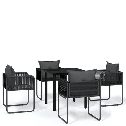 -Delige Tuinset Zwart 5 80 cm tafellengte